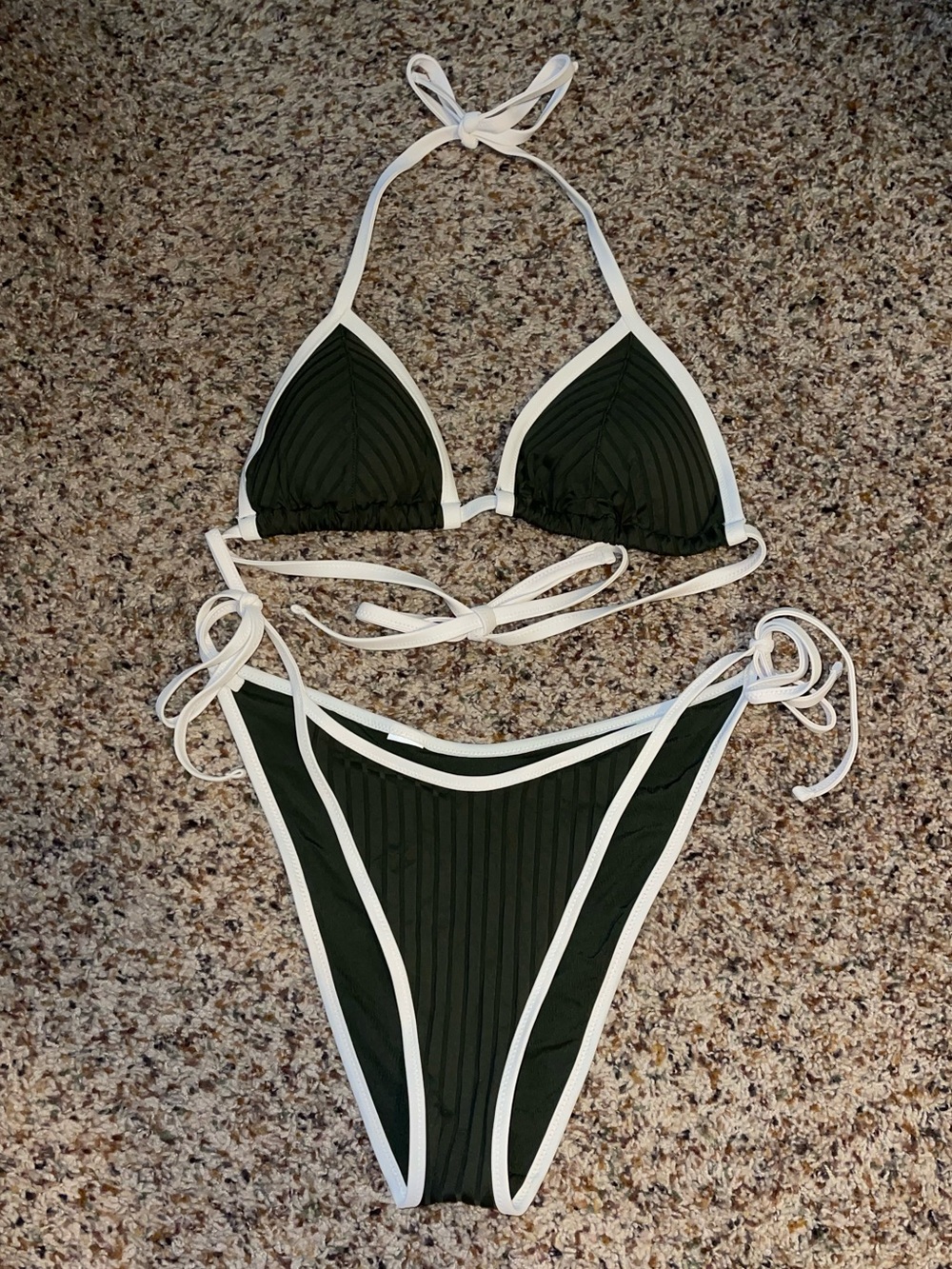 Aerie Green & White Bikini